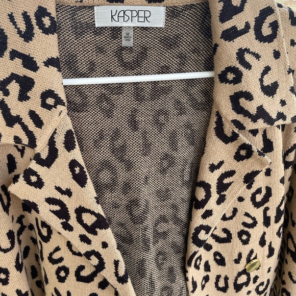 Kasper Leopard Print Tan and Black Jacket - Picture 3 of 3
